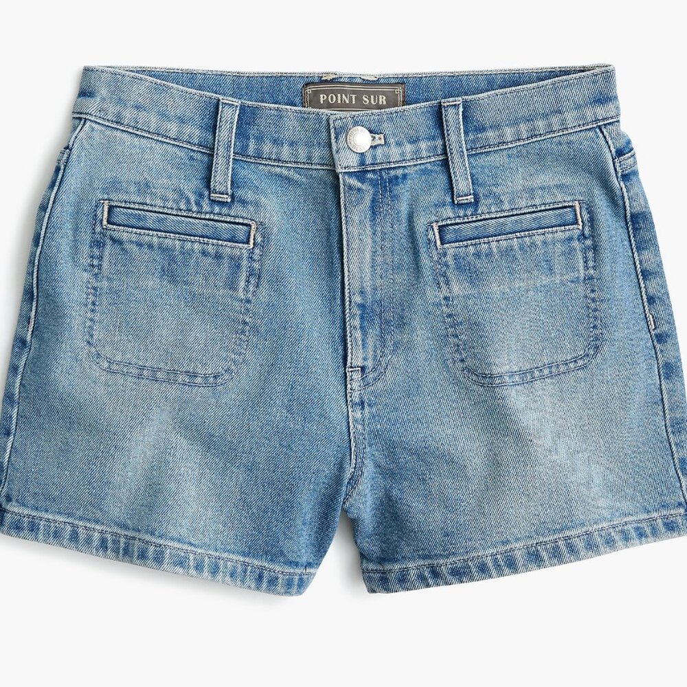 JCrew Point Sur patch-pocket short in Light River wash